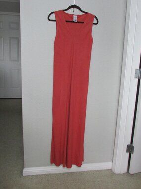 Match Point Long Linen Sleeveless Dress - Coral